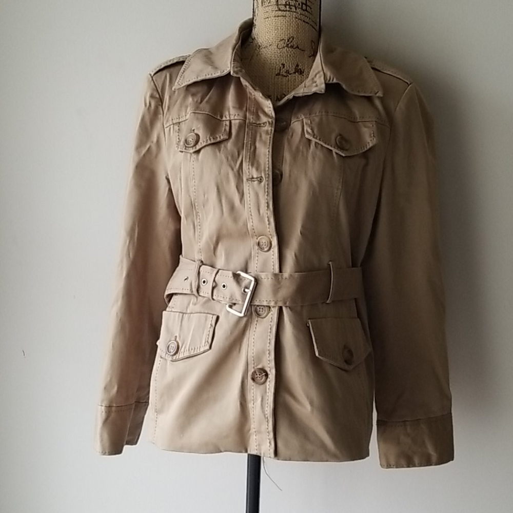 Khaki Belted Anne Klein Sport Jacket